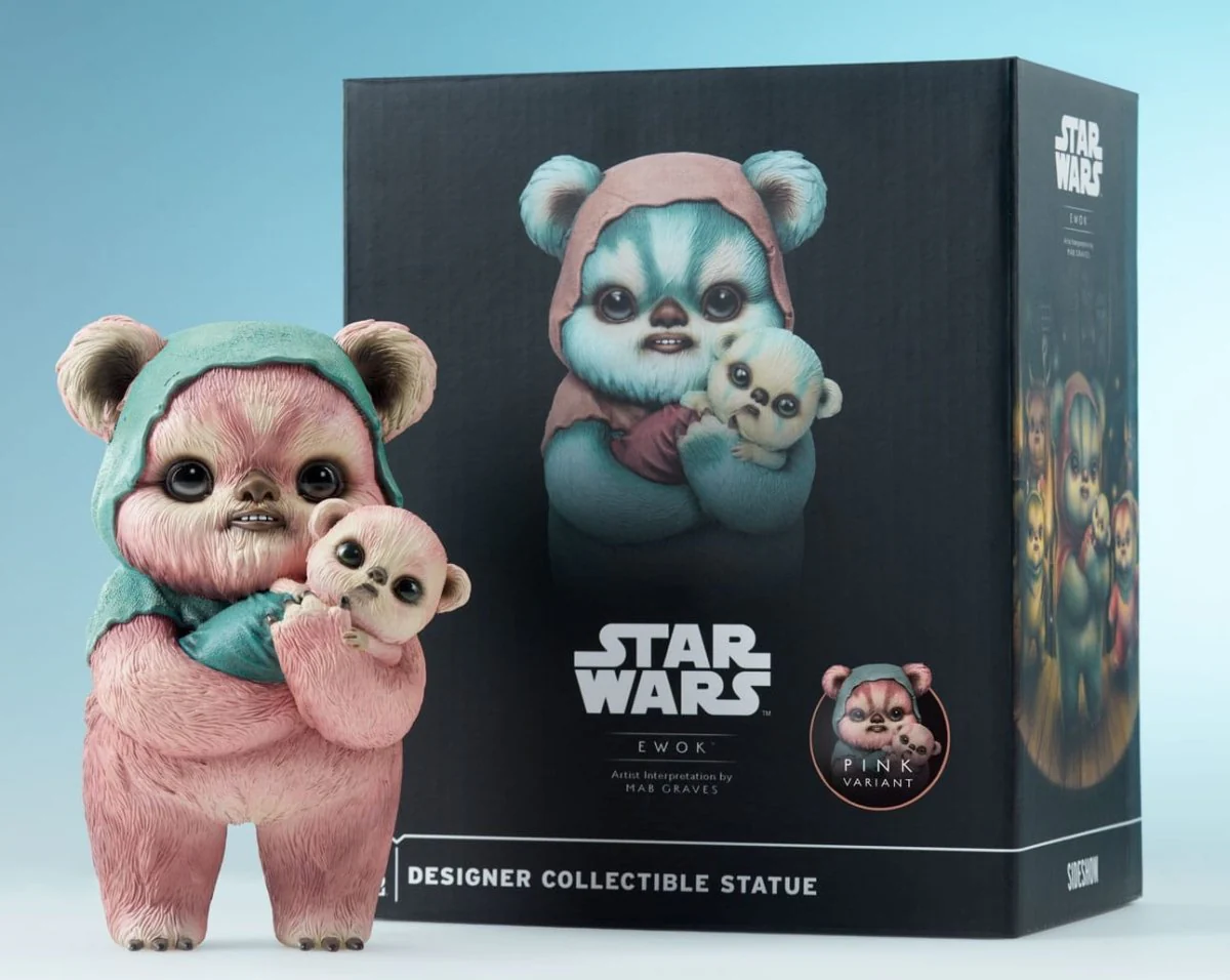 Star Wars Designer Statue Ewok by Mab Graves Pink Variant 18cm ETA 28 Days - Image 2