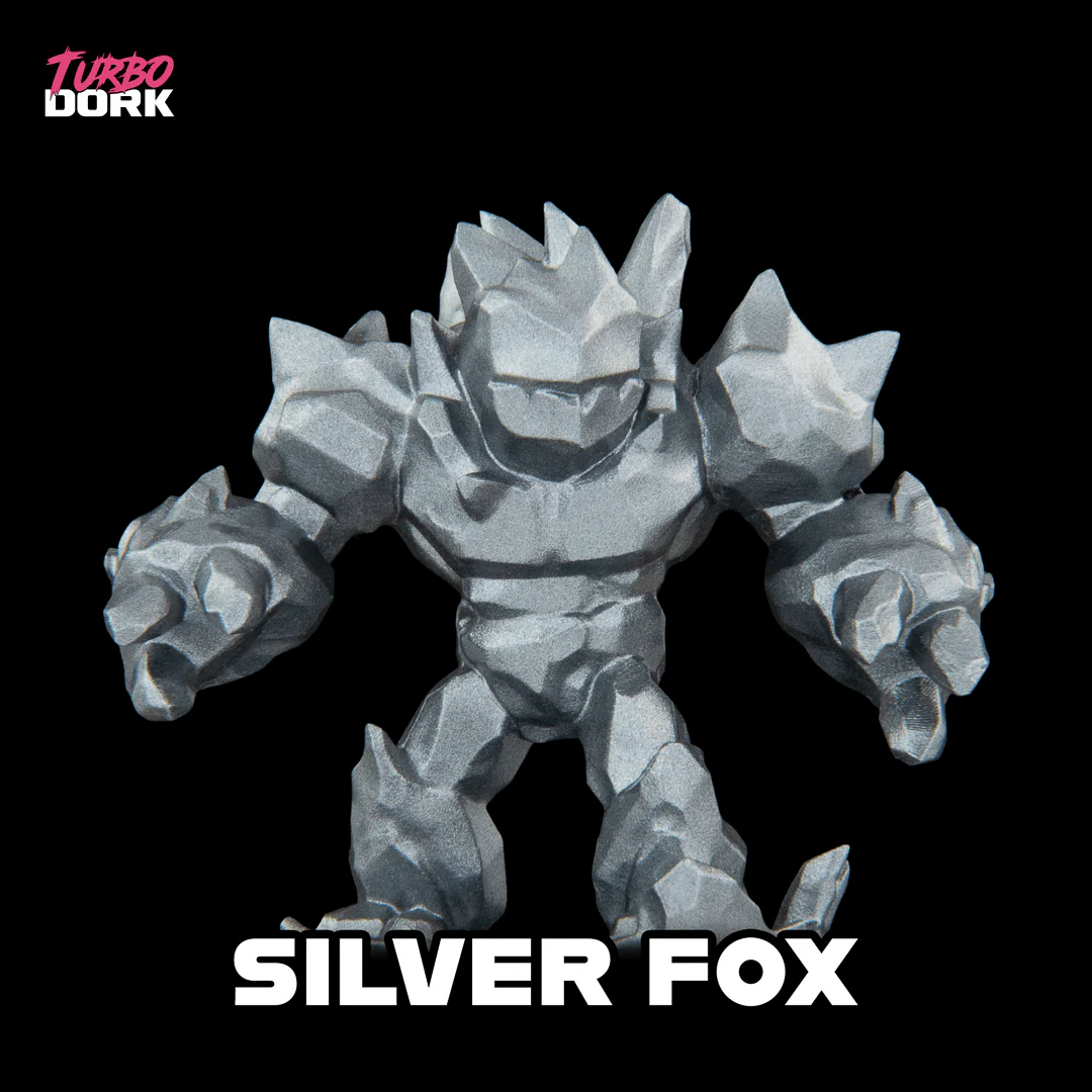 Turbo Dork: Silver Fox Metallic Acrylic Paint 22ml - Image 2