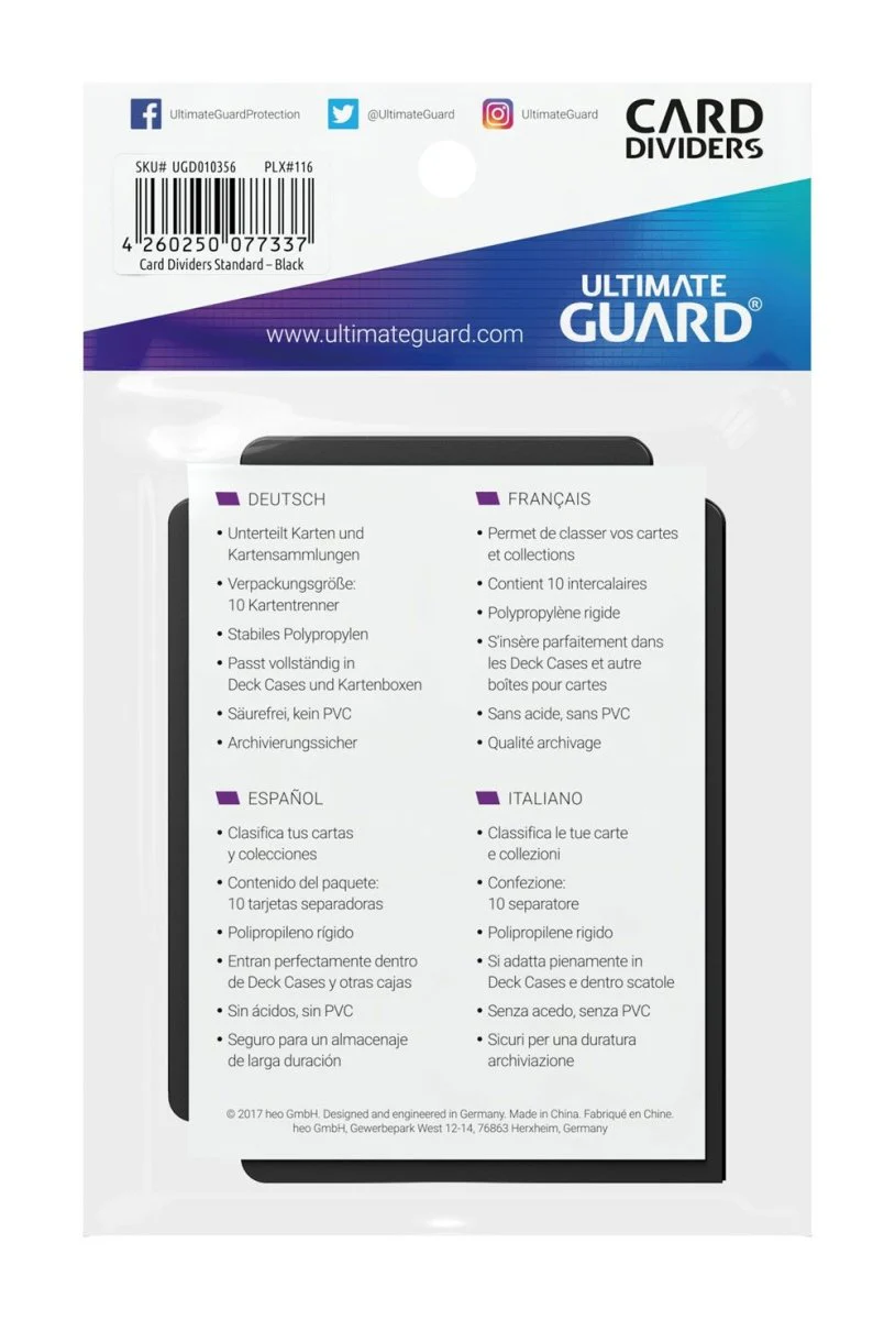 Ultimate Guard Card Dividers Standard Size Black (10) - Image 4