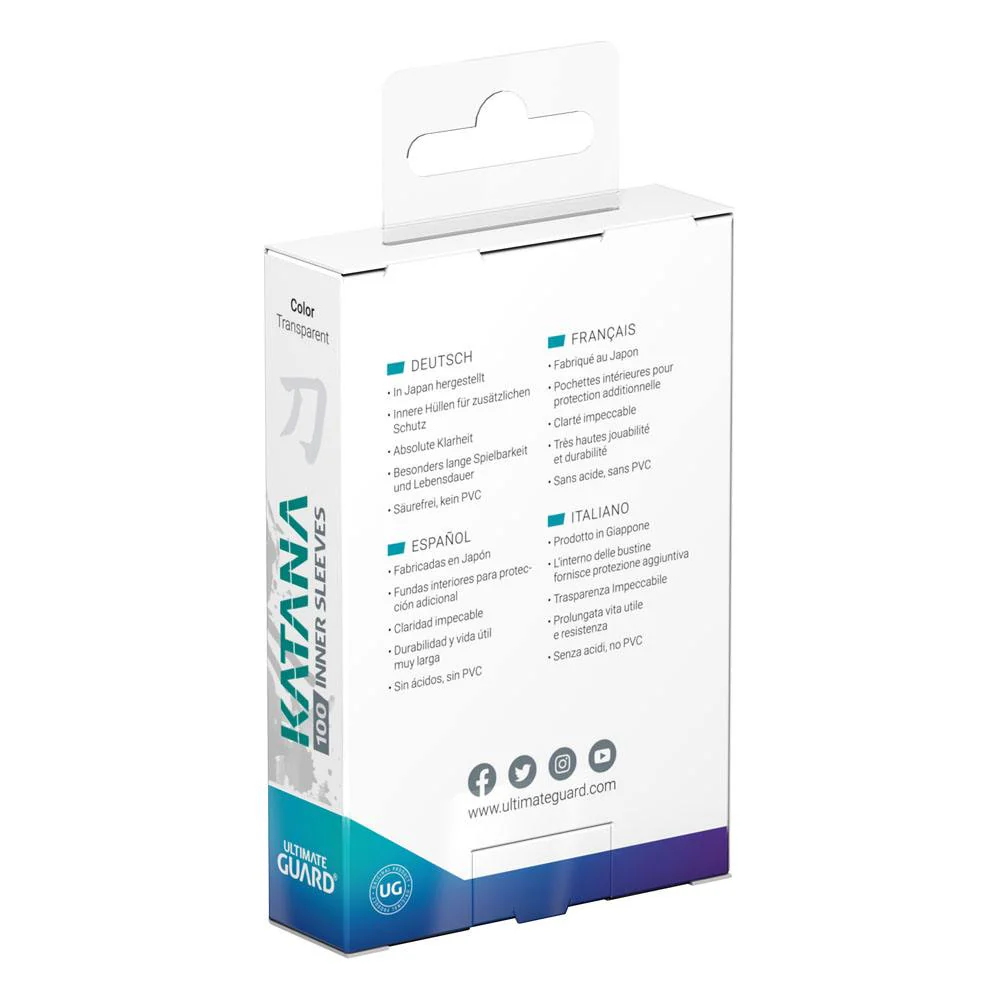 Ultimate Guard Katana Inner Sleeves Standard Size Transparent (100) - Image 2