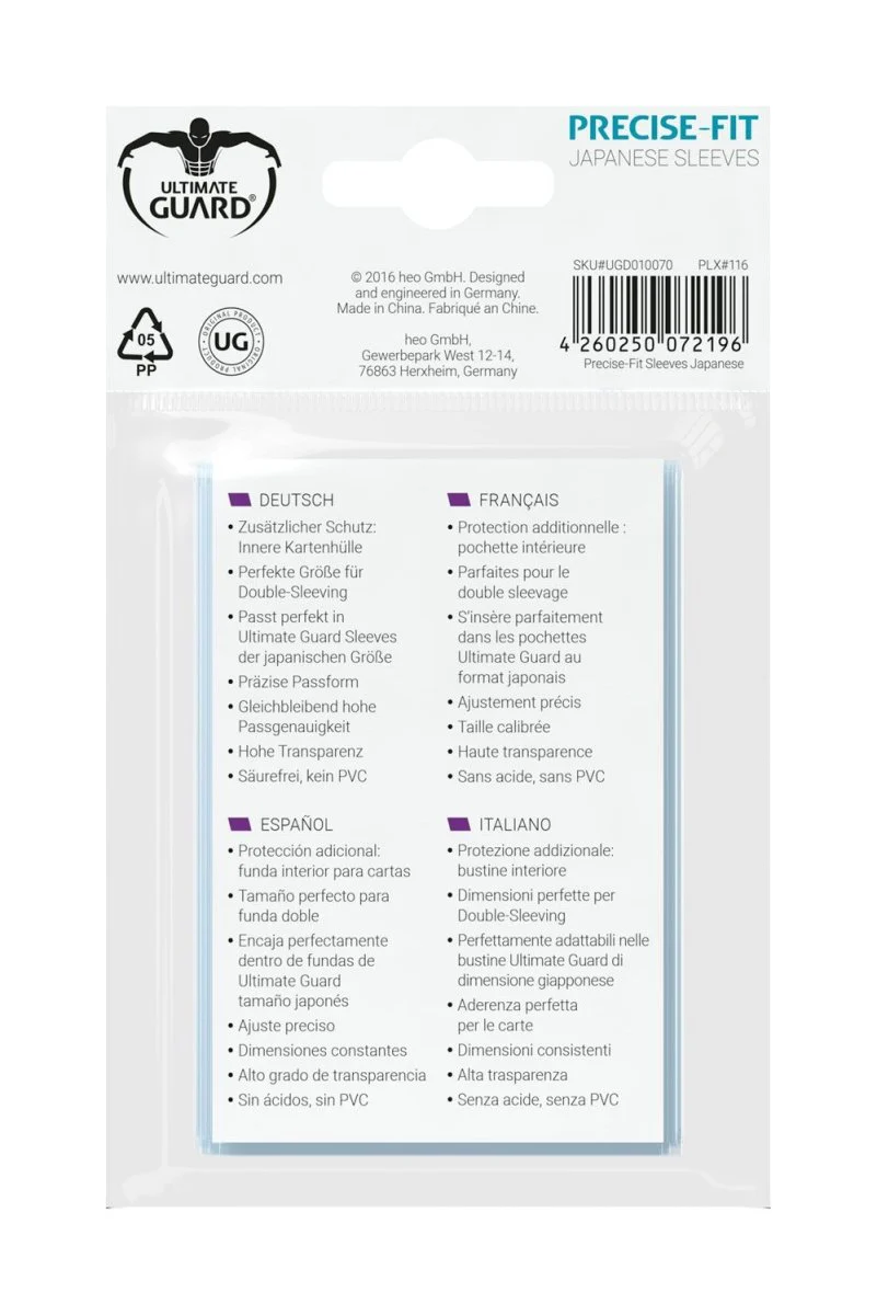 Ultimate Guard Precise-Fit Sleeves Japanese Size (100) - Image 3