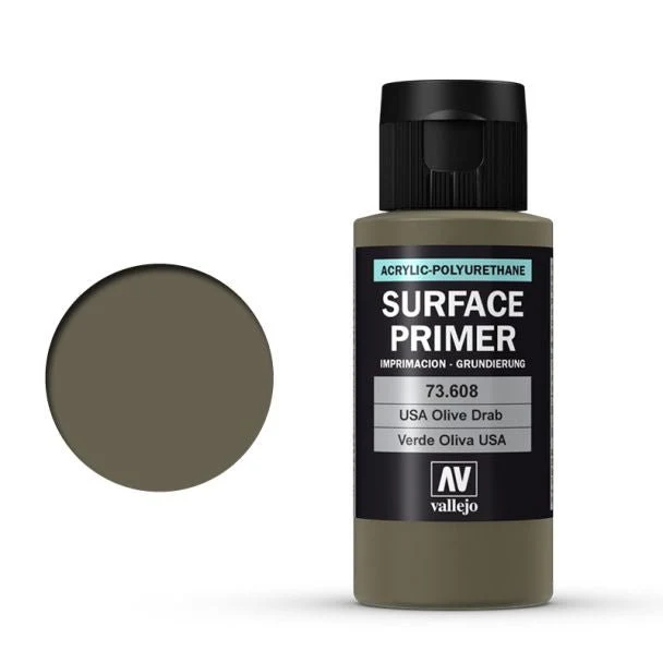 Vallejo Acrylic Polyurethane - Primer US Olive Drab 60ml