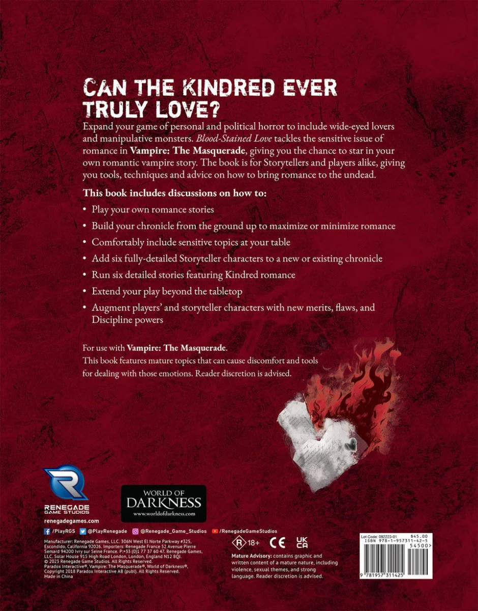 Vampire: The Masquerade 5th Edition RPG: Blood-Stained Love Sourcebook - Image 2