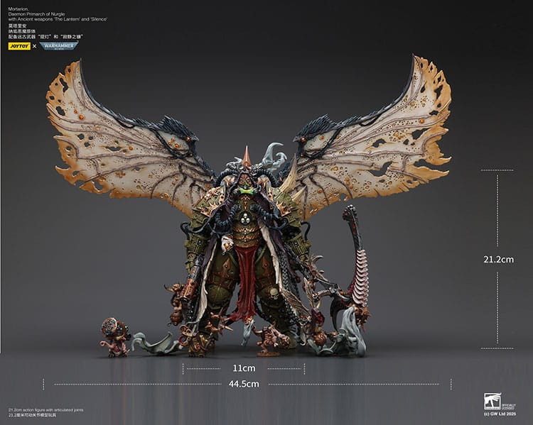 Joy Toy Warhammer 40k: Mortarion Daemon Primarch of Nurgle with Ancient weapons The Lantern and Silence 21cm - Image 4